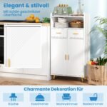 Daugiafunkcinė virtuvės spintelė su dviem durelėm ir stalčiais (Balta)