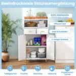 Daugiafunkcinė virtuvės spintelė su dviem durelėm ir stalčiais (Balta)