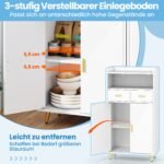 Daugiafunkcinė virtuvės spintelė su dviem durelėm ir stalčiais (Balta)