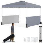 Sulankstomas 3x3m pavėsinis su šoninėmis sienelėmis ir priedais (Pilka)