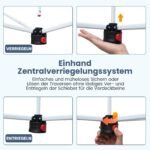 Sulankstomas 3x3m pavėsinis atsparus vandeniui su UV apsauga (Balta)