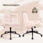 Biuro kėdė su ratukais ir plačia sėdimąja dalimi (Rožinė)