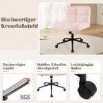 Biuro kėdė su ratukais ir plačia sėdimąja dalimi (Rožinė)