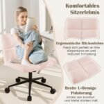 Biuro kėdė su ratukais ir plačia sėdimąja dalimi (Rožinė)