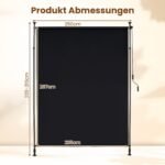 Vertikali markizė su reguliuojamu aukščiu 250 cm (Juoda)
