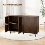 Kompaktiška 4-durų komoda su reguliuojamomis lentynomis (Ruda)