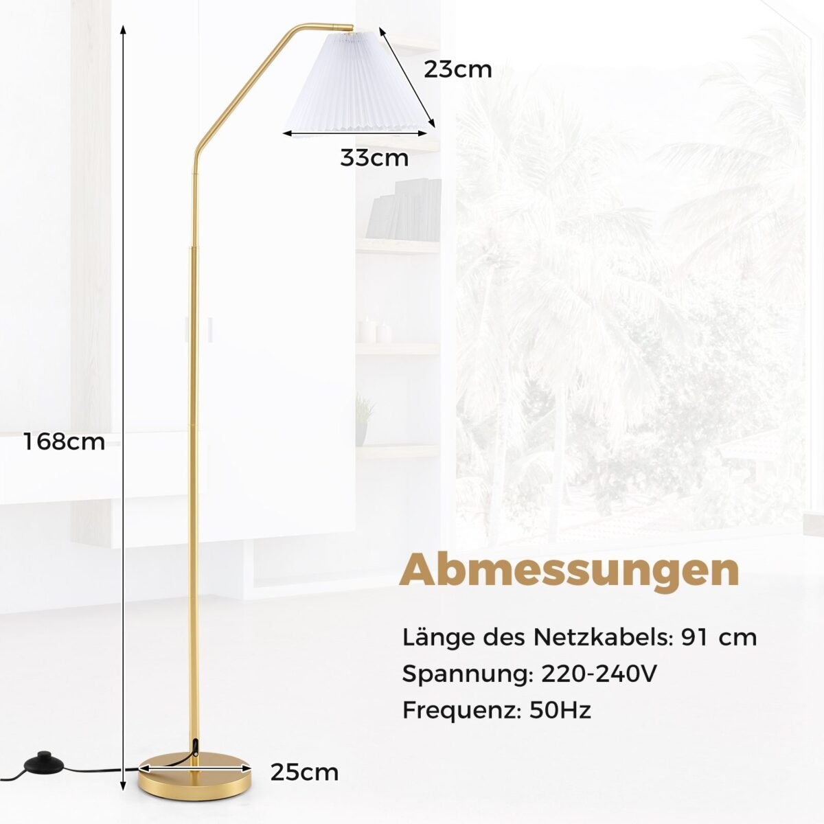 Lankstoma grindinė lempa su reguliuojama galvute (Balta)