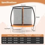 Lauko trampolinas su apsauginiu tinklu ir kopėčiomis Ø 244 cm (Oranžinė)