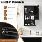 Vonios spintelė su reguliuojama lentyna (Juoda)