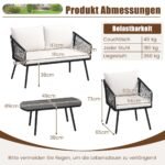 Lauko baldų komplektas su pagalvėlėmis (Juoda)