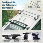 Didelės talpos automobilio stogo bagažinė kelionėms (Juoda)