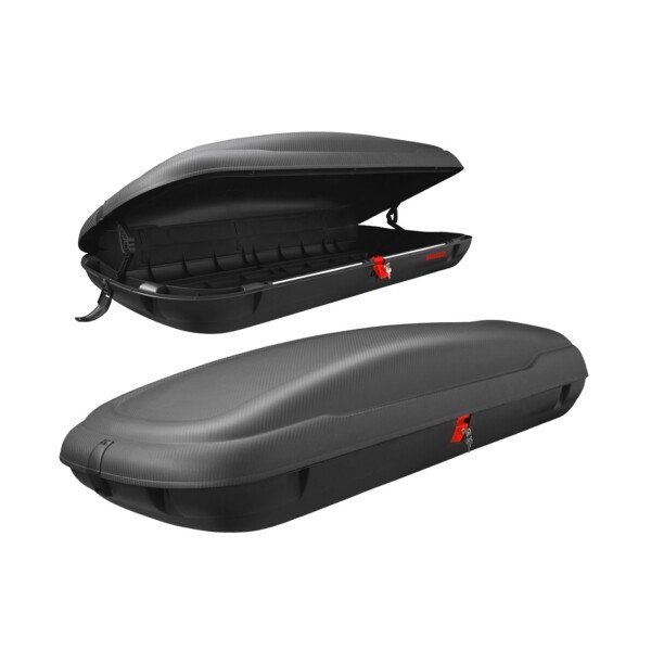 Didelės talpos automobilio stogo bagažinė kelionėms (Juoda)