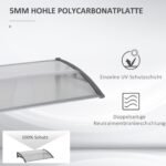 Durų ir langų stogelis iš polikarbonato ir aliuminio 110 x 60 cm