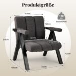 Modernus fotelis su metaliniu rėmu ir porankiais (Pilka)