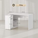 Rašomasis stalas su keičiama L forma arba tiesia konfigūracija su 2 lygių spintele ir stalčiumi