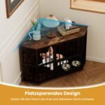 Erdvus kampinis šunų narvas su dviem nerūdijančio plieno dubenėliais (Ruda)