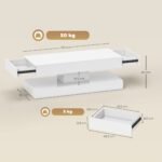 Modernus kavos staliukas su nuotoliu valdomu LED apšvietimu ir talpia saugykla