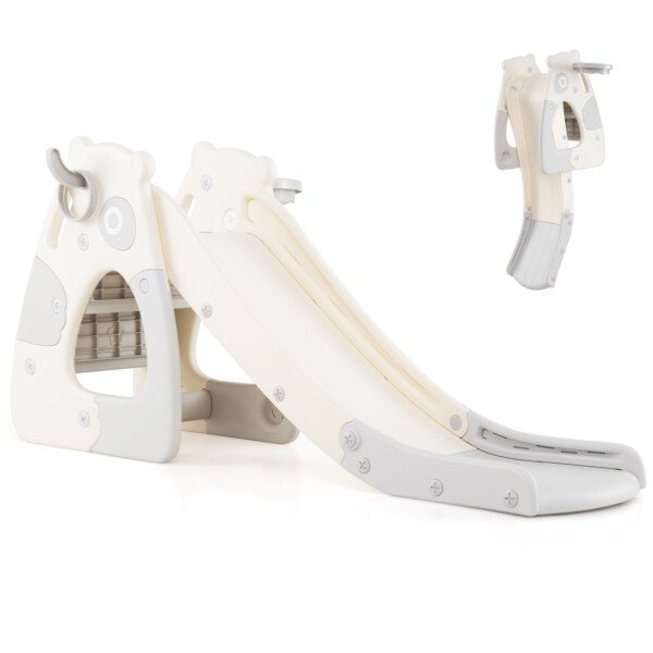 Kūdikių čiuožykla su krepšinio lenta ir žiedu (Pilka)