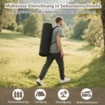 Sulankstoma kempingo kėdė su reguliuojamu atlošu ir 225 kg apkrova (Chaki)
