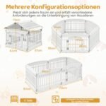 Sulankstomas aptvaras šuniukams ir mažiesiems gyvūnams su užrakinamosiomis durimis (Balta)