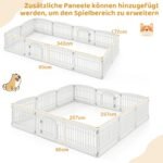 Sulankstomas aptvaras šuniukams ir mažiesiems gyvūnams su užrakinamosiomis durimis (Balta)