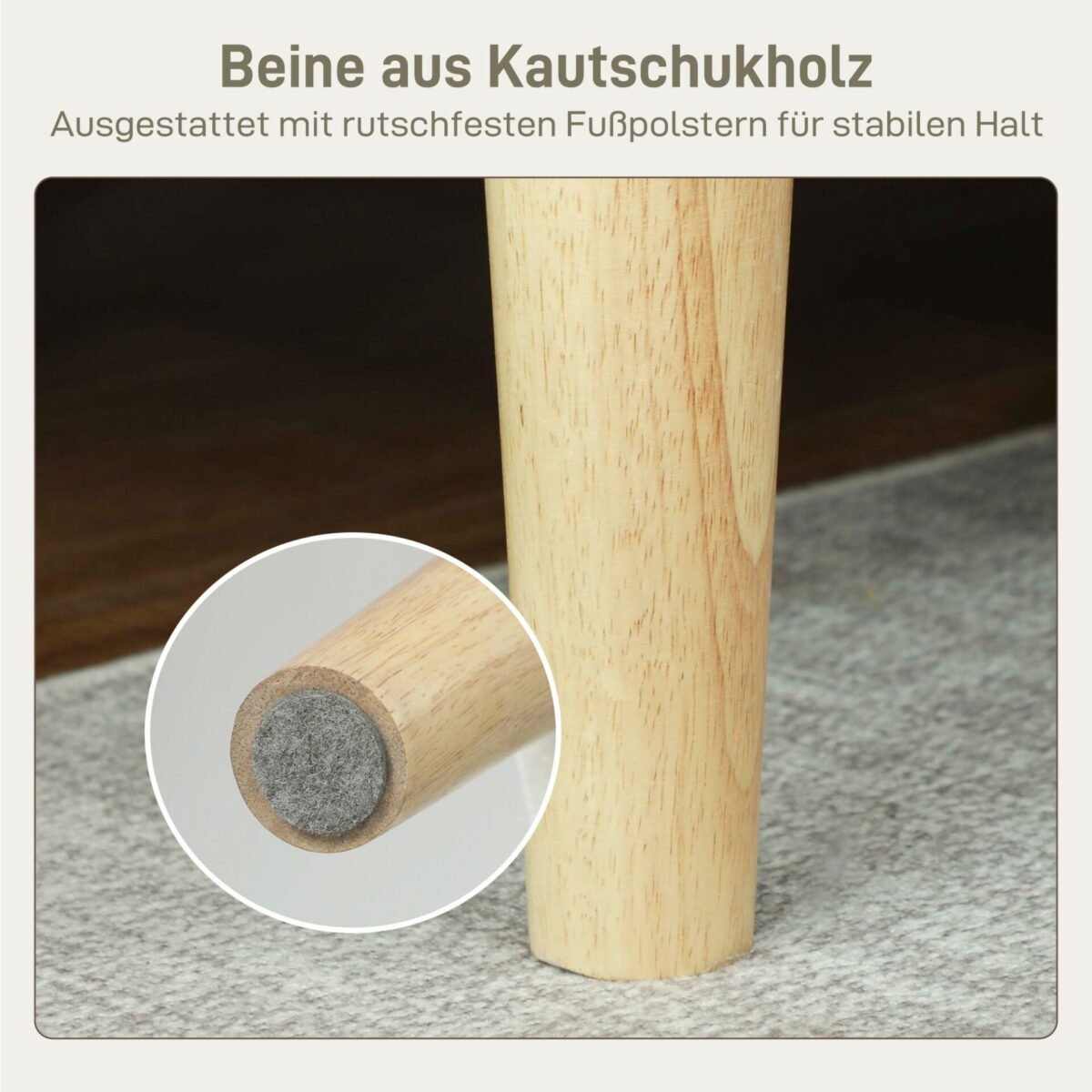 Aksominės išvaizdos dvivietė sofa su kaučiukmedžio kojomis