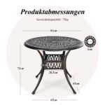 Apvalus aliuminio sodo stalas su skėčio anga 90 cm (Vario raudona)