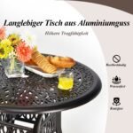 Apvalus aliuminio sodo stalas su skėčio anga 90 cm (Vario raudona)