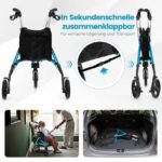 Sulankstoma vaikštynė-rėmas su 20 cm ratais (Mėlyna)