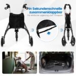 Sulankstomas aliumininis vaikščioklis su 20 cm ratais (Pilka)