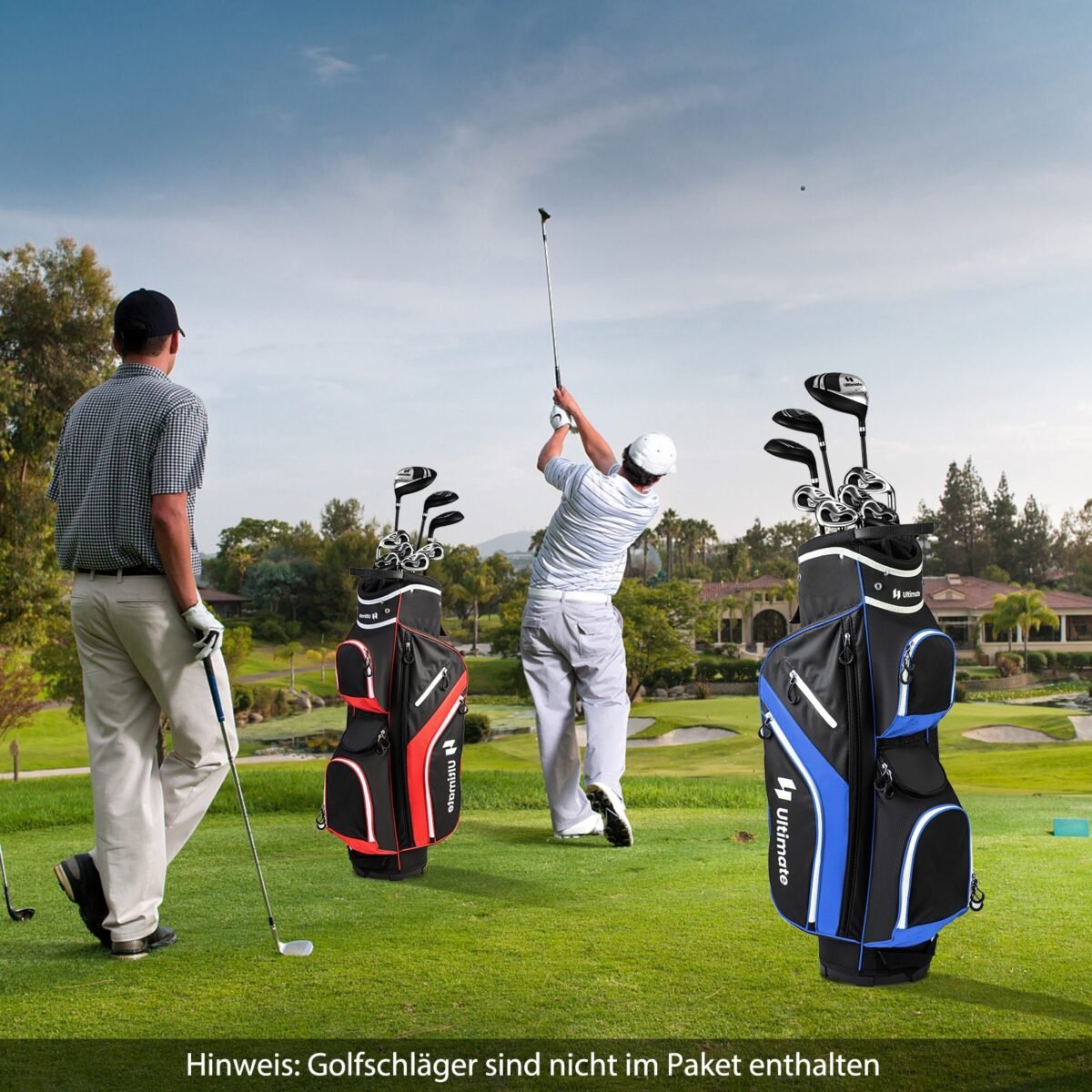 Profesionalus 14 skyrių ir 9 kišenių golfo krepšys (Raudona)