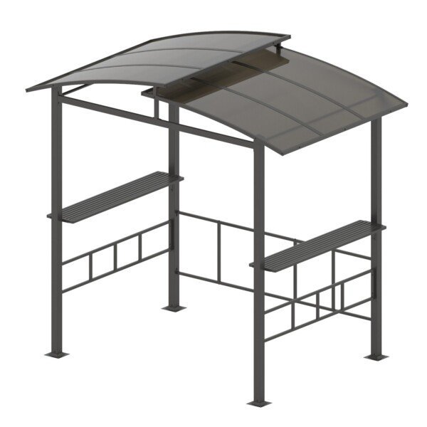 Grilio paviljonas su šoninėmis lentynomis (Juoda)