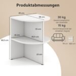 Pusapvalis staliukas su atviromis lentynomis (Balta)