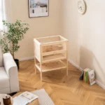 Naminių gyvūnėlių narvas su akrilo plokšte ir mediniu rėmu (Natūrali)