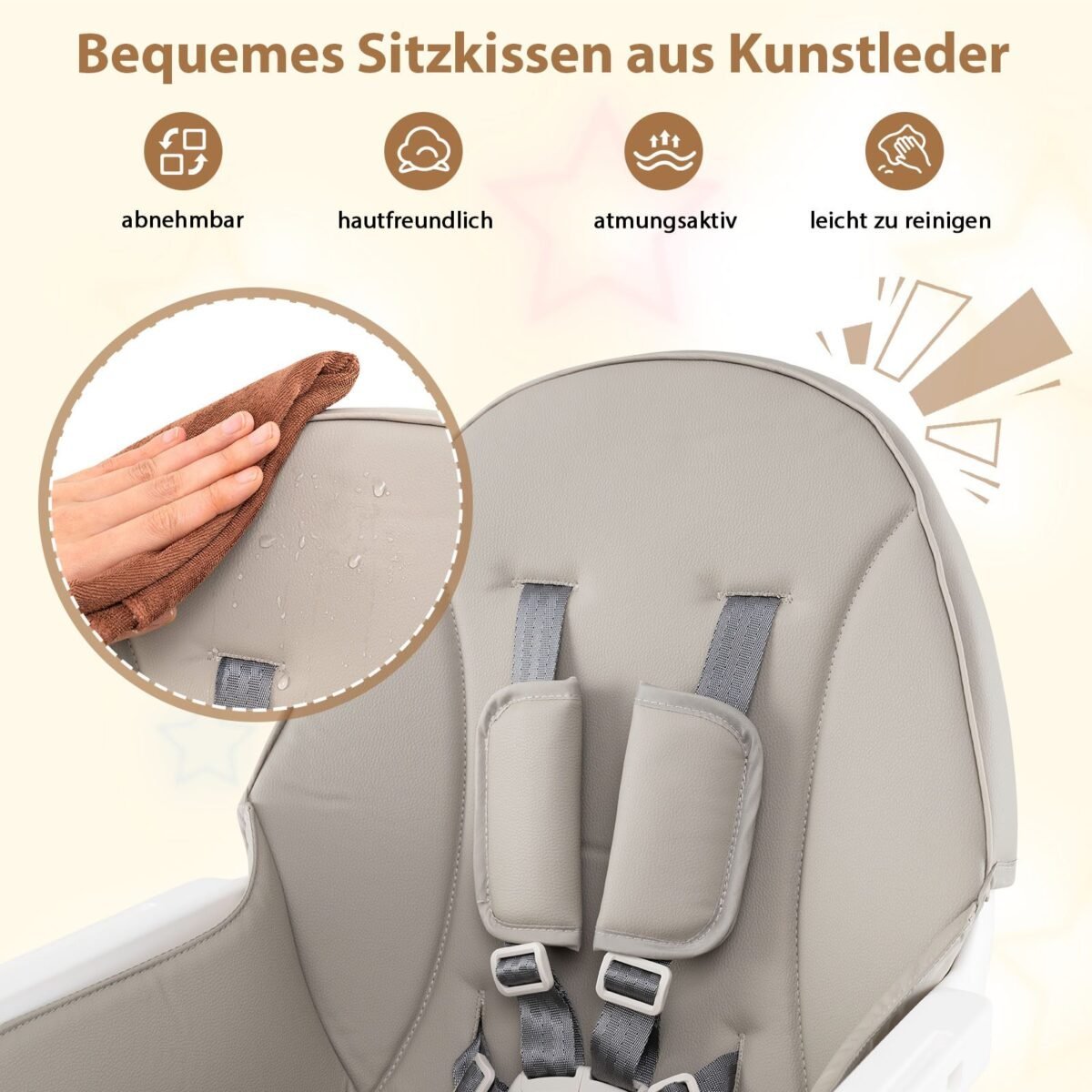 Universalus vaikiškos kėdutės-stalo komplektas 6 viename (Pilka)