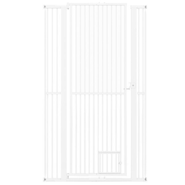 Aukšta metalinė tvorelė gyvūnams su praplėtimais (Balta)