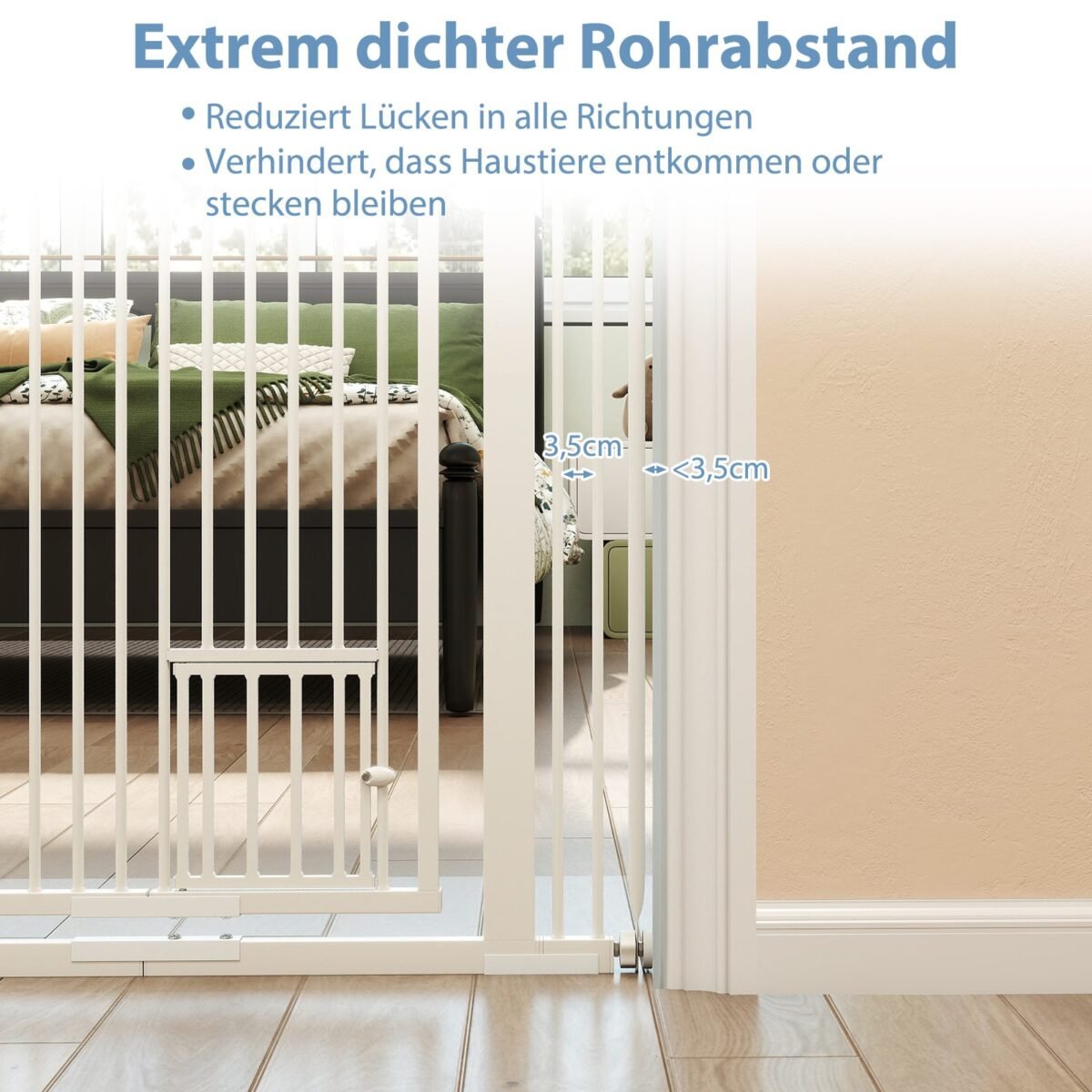 Aukšta metalinė tvorelė gyvūnams su praplėtimais (Balta)