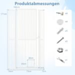 Aukšta metalinė tvorelė gyvūnams su praplėtimais (Balta)