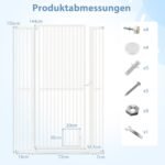 Aukšta metalinė gyvūnų sienelė su praplėtimais (77-104 cm) (Balta)