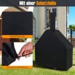 Lauko malkomis kūrenama picų krosnis su apsaugine danga (Juoda)