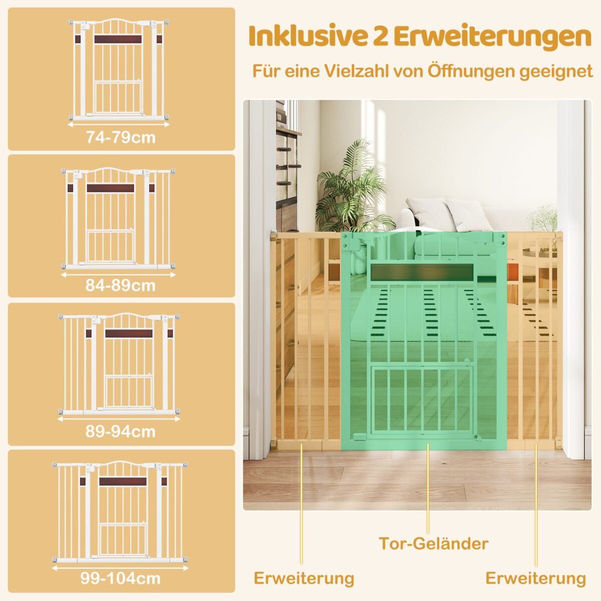 Apsauginiai šunų varteliai su praplatinimu (Balta)