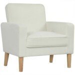 Minkštas krėslas su kaučiukmedžio kojomis ir patogiu pasviru atlošu