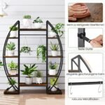 Augalų stovas 10 pakopų su auginimo šviestuvais (Ruda)