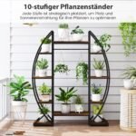 Augalų stovas 10 pakopų su auginimo šviestuvais (Ruda)