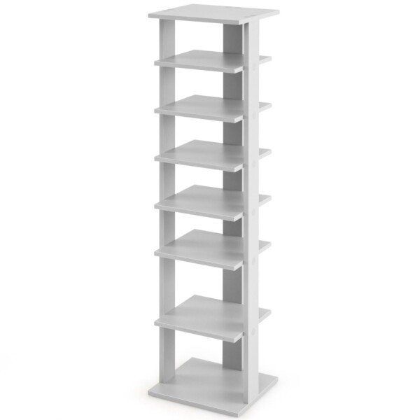 Aukštas aštuonių pakopų medinis batų stovas (Pilka)