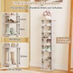 Aukštas aštuonių pakopų medinis batų stovas (Pilka)