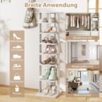 Aukštas aštuonių pakopų medinis batų stovas (Pilka)