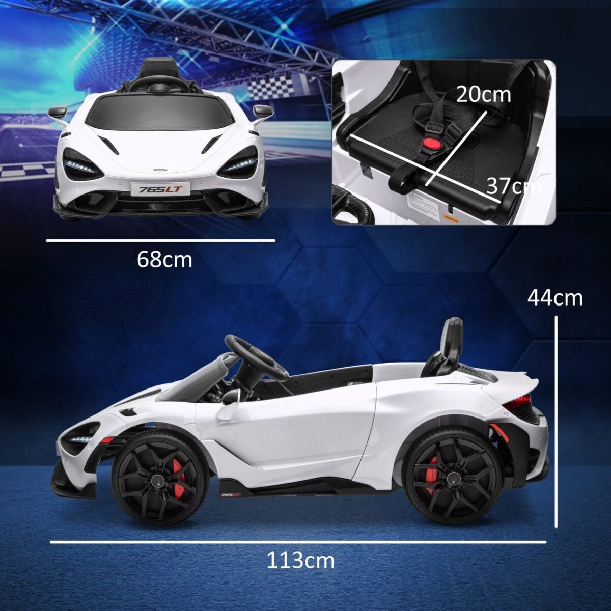 Vaikiškas elektromobilis su pakeliamomis durelėmis ir nuotolinio valdymo pulteliu