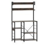 Virtuvės stovas su LED apšvietimu ir įkrovimo stotele (Rustiška ruda)