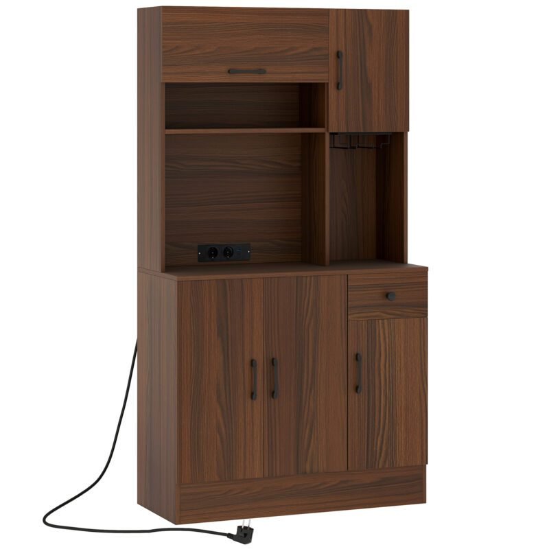 Virtuvės spintelė su integruota įkrovimo stotele (Ruda)